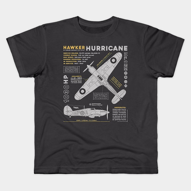 Hawker Hurricane Kids T-Shirt by 909 Apparel